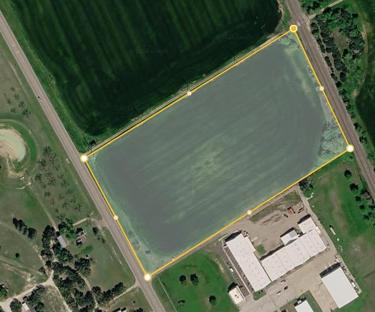 Aerial view of the cleared Clifton development site in Bosque County, Texas